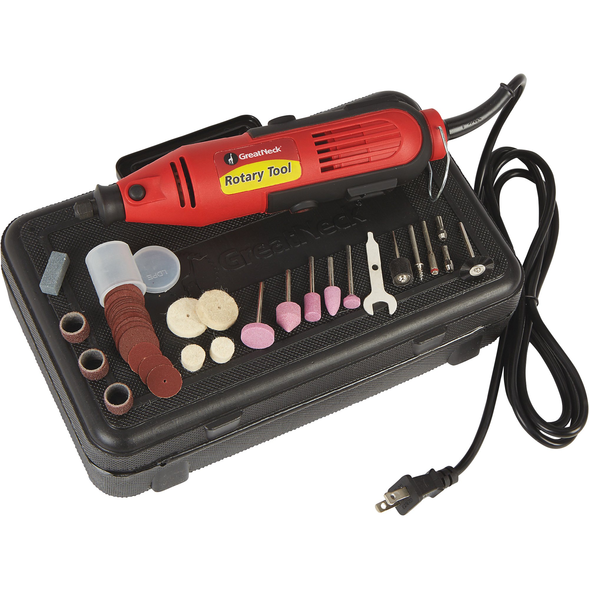 Great Neck Rotary Tool with 35-Pc. Accessory Kit — 10,000–35,000 RPM